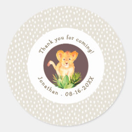 Brown & White Oerwoud Camp Dank u Verjaardagsgunst Ronde Sticker