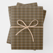 Brown White Plaid Classic Pattern Rustic Inpakpapier Vel (In situ)