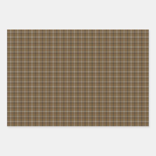 Brown White Plaid Classic Pattern Rustic Inpakpapier Vel (Voorkant)