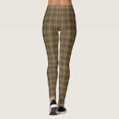 Brown White Plaid Classic Pattern Rustic Leggings (Achterkant)
