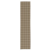 Brown White Plaid Classic Pattern Table Runner Korte Tafelloper (Voorkant)