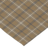 Brown White Plaid Classic Pattern Table Runner Korte Tafelloper (Hoek)