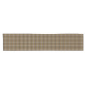 Brown White Plaid Classic Pattern Table Runner Korte Tafelloper (Horizontaal)