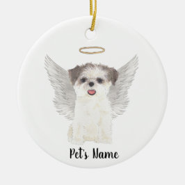 Brown & White Shih Tzu Sympathy Memorial Keramisch Ornament