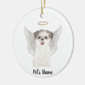 Brown & White Shih Tzu Sympathy Memorial Keramisch Ornament (Links)