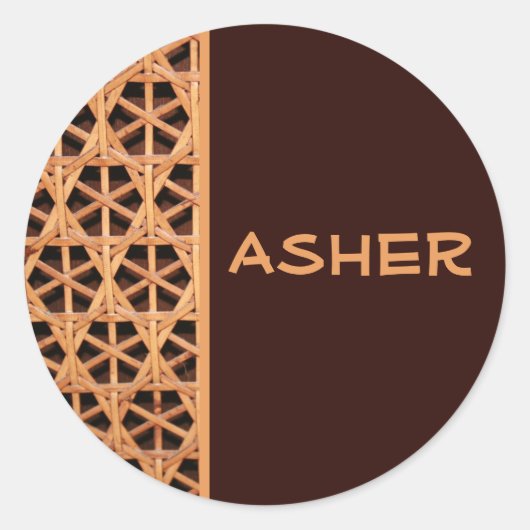 Brown Wicker Stars Sticker (Voorkant)