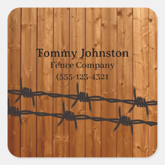 Brown Wood Fence Company Vierkante Sticker (Voorkant)