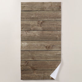 Brown Wood Grain Pattern Zen Strandlaken