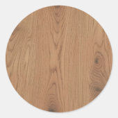  Brown Wood Grain Ronde Sticker (Voorkant)