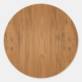  Brown Wood Grain Ronde Sticker (Voorkant)