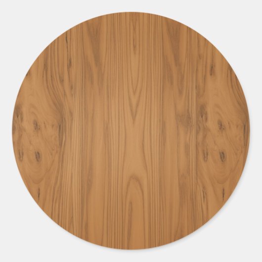 Brown Wood Grain Ronde Sticker (Voorkant)