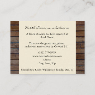 Brown Wood Hotel Accommodatie Enclosure Cards Informatiekaartje