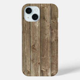 Brown Wood Pattern Handsome Zen iPhone 15 Case