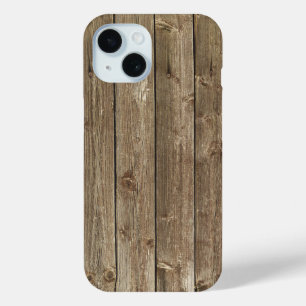 Brown Wood Pattern Handsome Zen iPhone 15 Case