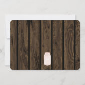 Brown Wood Rustic Mason Jar Baby shower Uitnodigin Kaart (Achterkant)