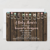 Brown Wood Rustic Mason Jar Baby shower Uitnodigin Kaart (Voorkant)