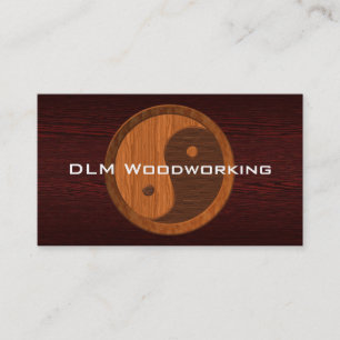 Brown Wood Yin Yang Contractor Visitekaartje