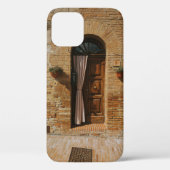 BROWN WOODEN DEUR OP BROWN BRICK WALL Case-Mate iPhone CASE (Achterkant)