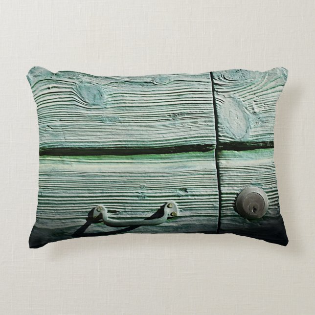 Brown wooden drawer accent kussen (Voorkant)