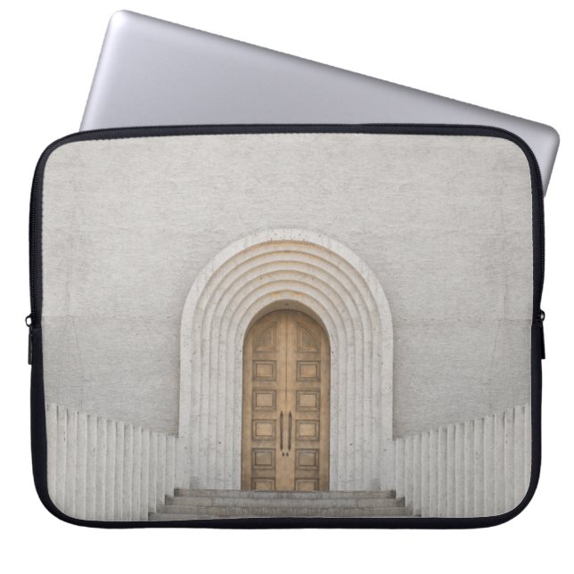 BROWN WOODEN LAPTOP SLEEVE (Voorkant)