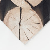 Brown wooden log lot fleece deken (Hoek)