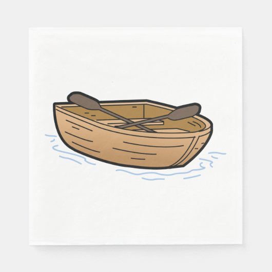 Brown Wooden Row Boat Napkins Servet (Voorkant)