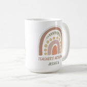 Brown Yellow Boho Rainbow Teacher's Assistant Name Koffiemok (Voorkant rechts)