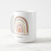 Brown Yellow Boho Rainbow Teacher's Assistant Name Koffiemok (Voorkant links)