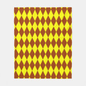 Brown Yellow Harlequin Checkered Design  Fleece Deken (Voorkant)