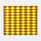Brown Yellow Harlequin Checkered Design  Fleece Deken (Voorkant (Horizontaal))