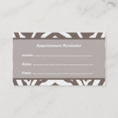 Brown Zebra Appointment Reminder Visitekaartje Afsprakenkaartje (Achterkant)