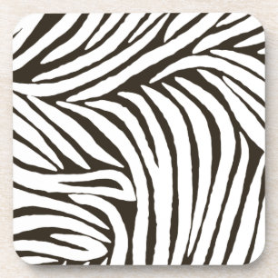 Brown Zebra Print Bier Onderzetter
