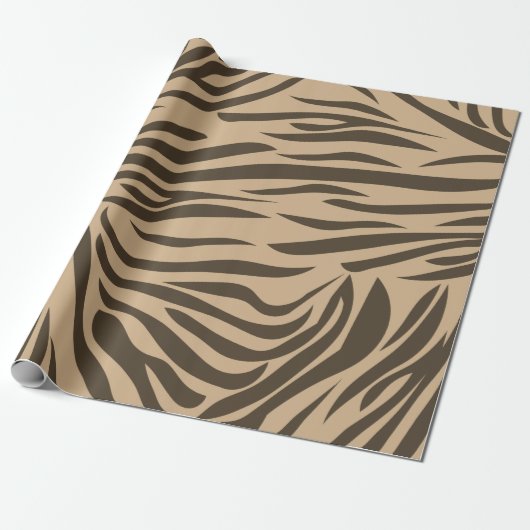 Brown Zebra Print Cadeaupapier (Uitgerold)