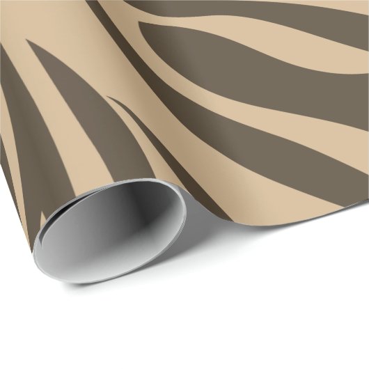Brown Zebra Print Cadeaupapier (Rol Hoek)