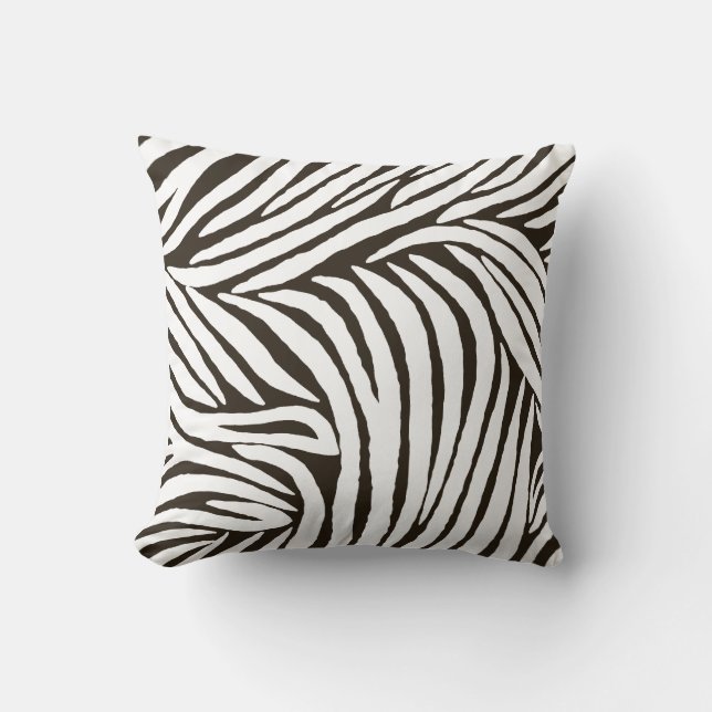 Brown Zebra Print Kussen (Voorkant)