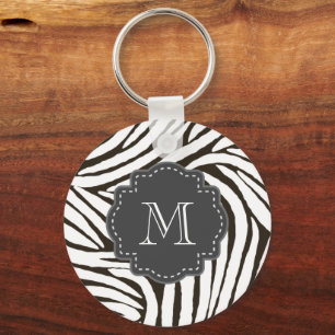 Brown Zebra Print Sleutelhanger