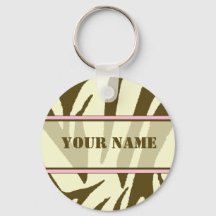 Brown Zebra Print Sleutelhanger