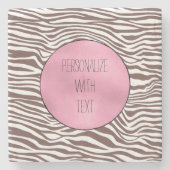 Brown Zebra Print Stenen Onderzetter (Voorkant)