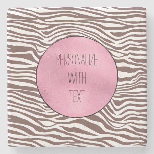 Brown Zebra Print Stenen Onderzetter (Voorkant)