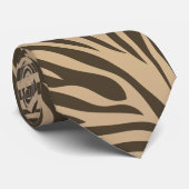Brown Zebra Print Stropdas (Opgerold)