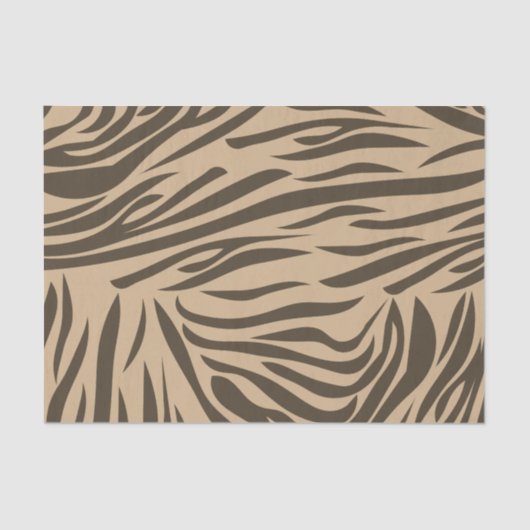 Brown Zebra Print Tissuepapier (Voorkant)