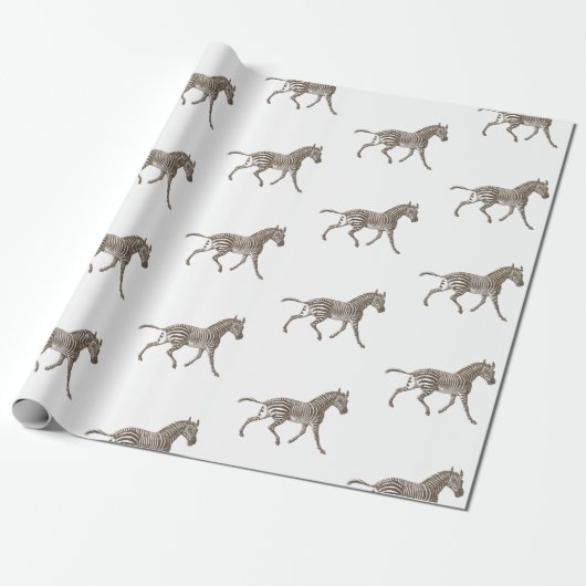Brown Zebras Cadeaupapier (Uitgerold)