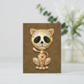 Brown Zombie Sugar Kitten Briefkaart (Staand voorkant)