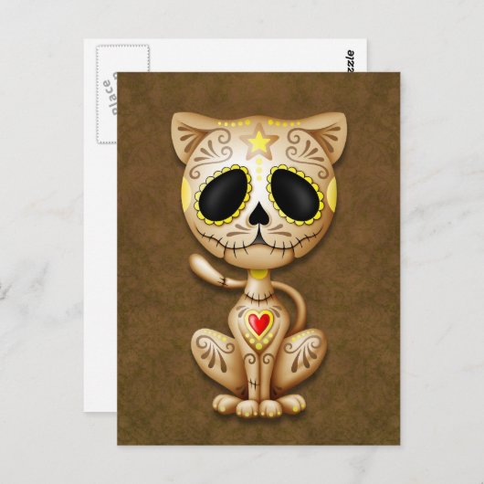Brown Zombie Sugar Kitten Briefkaart (Voorkant / Achterkant)