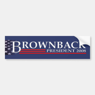 BROWNBACK VOOR Bumpersticker PRESIDENT 2008