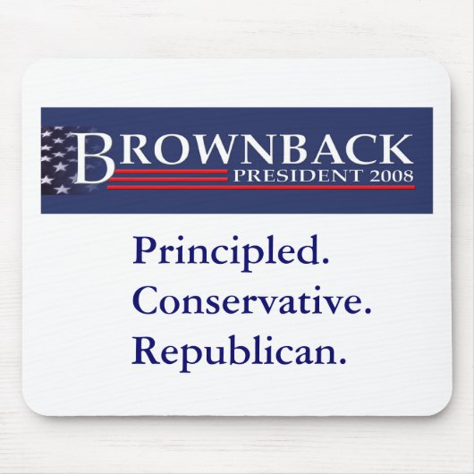 BROWNBACK VOOR PRESIDENT Mousepad Muismat (Voorkant)