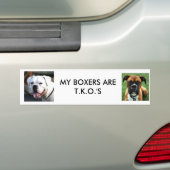 brownboxer, WITTE BOXER GEZICHT, MIJN BOXERS ZIJN  Bumpersticker (Op auto)