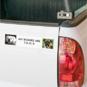 brownboxer, WITTE BOXER GEZICHT, MIJN BOXERS ZIJN  Bumpersticker (Op Truck)