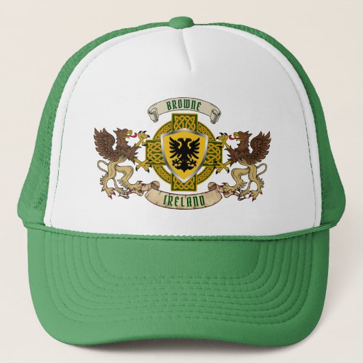 Browne Ierse Schild/Griffins Gepersonaliseerd Trucker Pet (Voorkant)