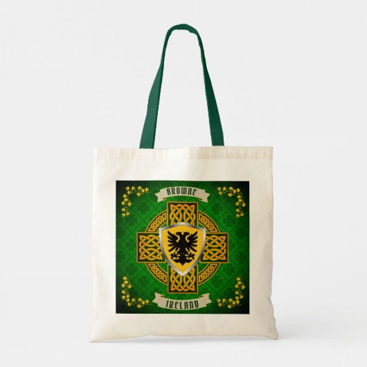 Browne Irish Shield & Celtic Cross Persoonlijk Tote Bag (Achterkant)